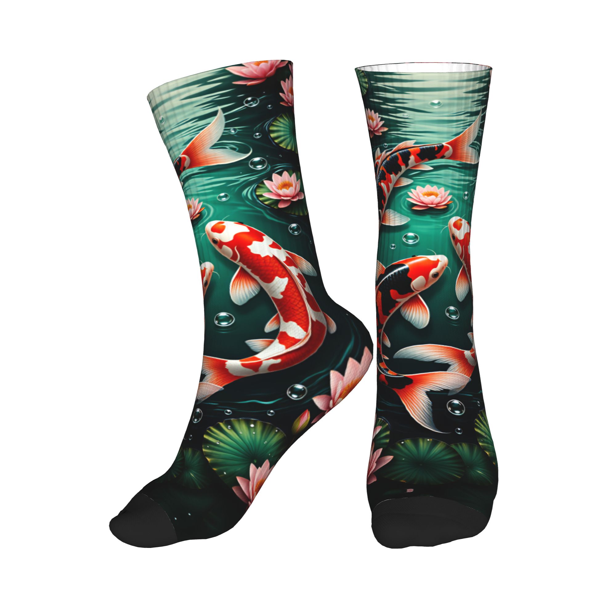 Dress Sock Men - Chaussettes de costume Three Koi Lotus