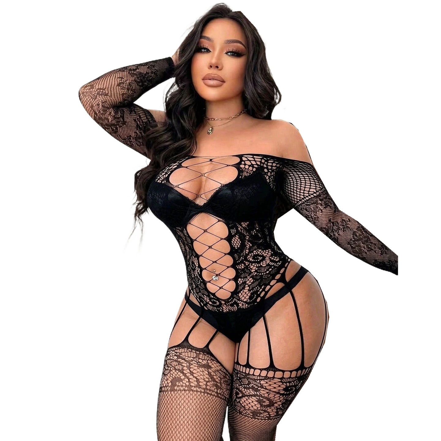 Fishnet Stocking Women - Bodysuits en résille intégrale, bas de