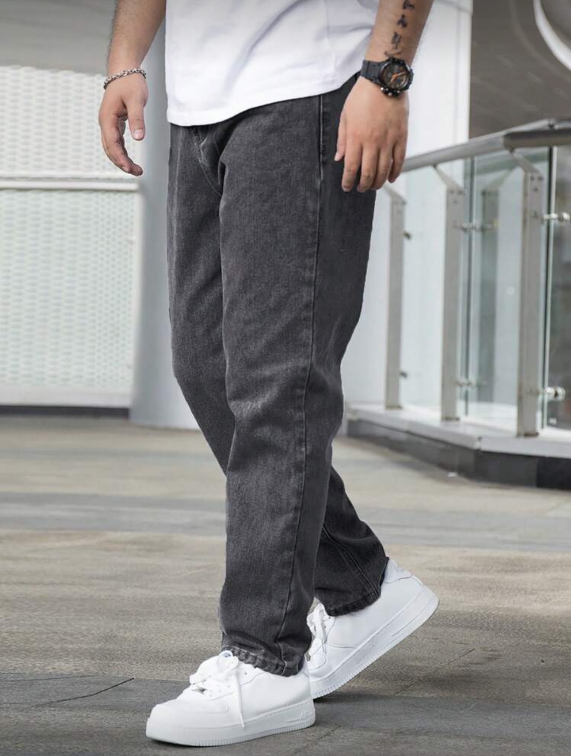 Levis Jeans 501 - Jeans droits amples pour hommes, gris
